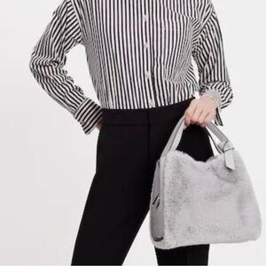 Kate Spade Gray Faux Fur knot Bag